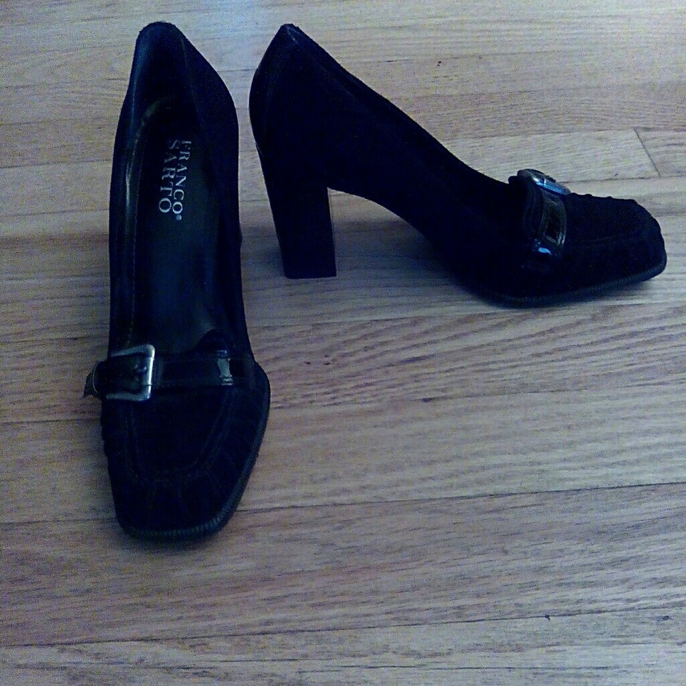 Franco Sarto Black Buckle Pumps - Picture 2 of 5